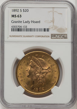 1892-S $20 Liberty Double Eagle NGC MS63 (506895045)