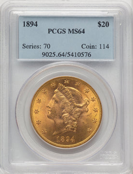 1894 $20 Liberty Double Eagle PCGS MS64 (773326001)
