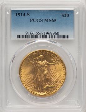 1914-S $20 Saint-Gaudens Double Eagle PCGS MS65 (505886097)