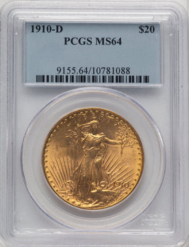 1910-D $20 Saint-Gaudens Double Eagle PCGS MS64 (505886015)