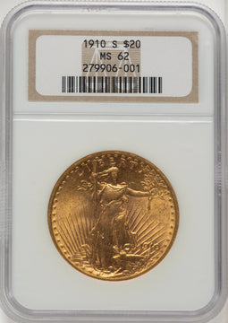 1910-S $20 Saint-Gaudens Double Eagle NGC MS62 (772673082)
