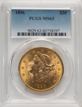 1896 $20 Liberty Double Eagle PCGS MS63