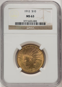 1912 $10 Brown Label Indian Eagle NGC MS63 (520064010)