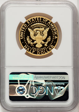 2014-W 50C Kennedy Gold 50th Anniversary First Strike ER Mike Castle Proof Kennedy Half Dollar NGC PR70