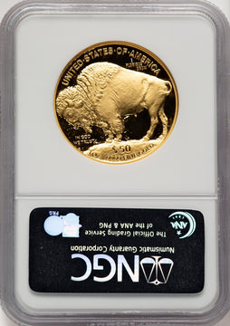 2007-W $50 One-Ounce Gold Buffalo First Strike ER Blue NGC PF70 (772845004)