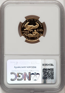 1992-P $10 Quarter-Ounce Gold Eagle Brown Label NGC PF70
