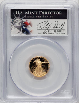 2011-W $5 Tenth-Ounce Gold Eagle Philip Diehl PCGS PR70