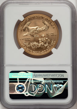2019-W $50 One Ounce Gold Eagle Burnished First Strike ER Blue NGC MS70