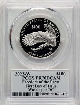 2023-W Proof Platinum Eagle 1 oz FDI Ed Moy Washington PCGS PR70