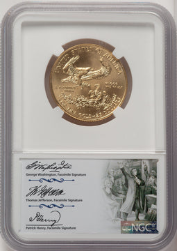 2014 $25 Half-Ounce Gold Eagle Give Me Liberty Or Give Me Death NGC MS70 (773353023)