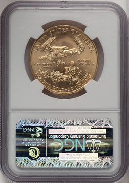 2010 $50 One-Ounce Gold Eagle First Strike ER Blue NGC MS70