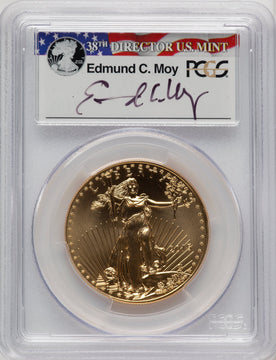 2015 $50 One-Ounce Gold Eagle First Strike Moy Signature FS Ed Moy PCGS MS70