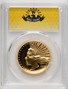 2019-W G$100 American Liberty High Relief Enhanced PL WP Mint Hoard Label PCGS MS70