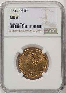 1905-S $10 Liberty Eagle NGC MS61