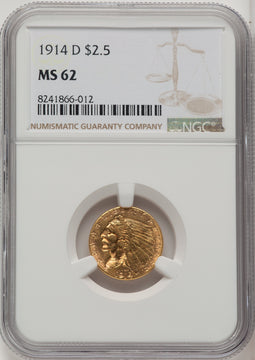 1914-D $2.50 Indian Quarter Eagle NGC MS62 (772356015)