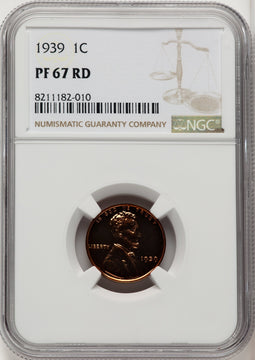 1939 1C RD Proof Lincoln Cent NGC PR67 (772369002)