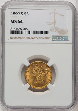 1899-S $5 Liberty Half Eagle NGC MS64 (773430003)