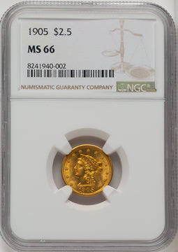 1905 $2.50 Liberty Quarter Eagle NGC MS66 (772180003)
