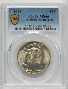 1946 50C Doubled Die Reverse Walking Liberty Half Dollar PCGS MS66