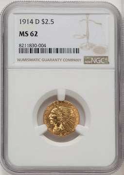 1914-D $2.50 Indian Quarter Eagle NGC MS62 (772356011)
