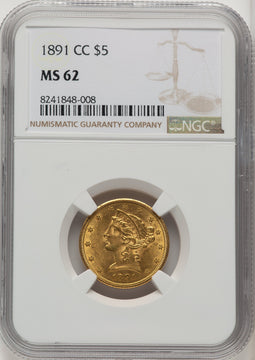 1891-CC $5 Liberty Half Eagle NGC MS62 (772933004)