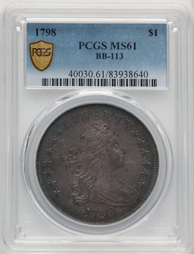 1798 $1 B-27 BB-113 Early Dollar PCGS MS61