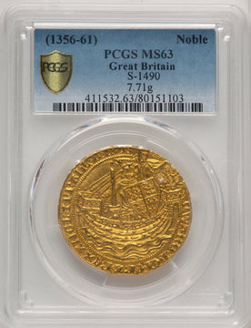 Edward III (1327-1377) gold Noble ND (1351-1352) MS63 PCGS World Coins PCGS MS63