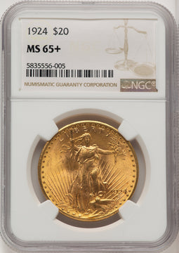 1924 $20 Saint Saint-Gaudens Double Eagle NGC MS65+ (773481135)
