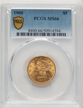 1900 $5 Liberty Half Eagle PCGS MS66