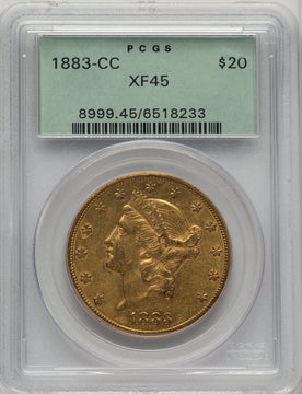 1883-CC $20 Liberty Double Eagle PCGS XF45