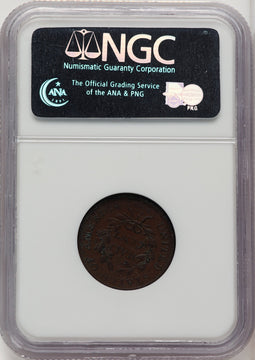 1806 1/2 C Large 6 Stems BN Half Cent NGC AU58