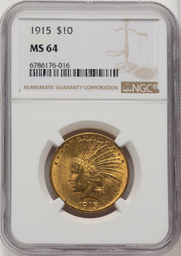 1915 $10 Indian Eagle NGC MS64 (774116003)