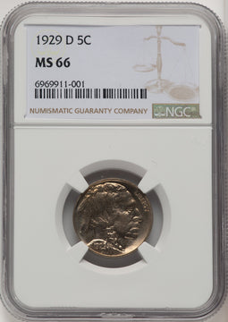1929-D 5C Buffalo Nickel NGC MS66