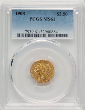 1908 $2.50 Indian Quarter Eagle PCGS MS61 (505886145)