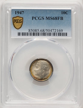 1947 10C FB Roosevelt Dime PCGS MS68