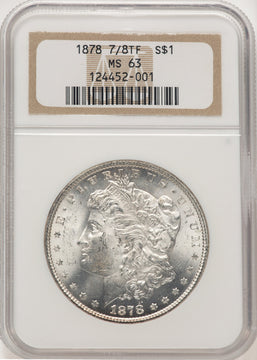 1878 7/8TF STRONG Morgan Dollar NGC MS63