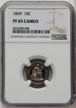 1869 10C CA Proof Seated Dime NGC PR65 (773303003)