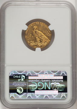 1908 $5 Indian Brown Label Indian Half Eagle NGC MS63