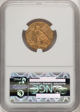 1909 $5 Brown Label Indian Half Eagle NGC MS63