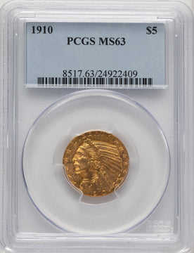 1910 $5 Indian Half Eagle PCGS MS63 (773520003)
