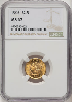 1903 $2.50 Liberty Quarter Eagle NGC MS67 (769904072)