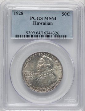 1928 50C Hawaiian Commemorative Silver PCGS MS64 (507008005)