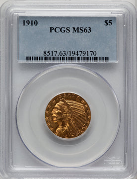 1910 $5 Indian Half Eagle PCGS MS63 (520338106)