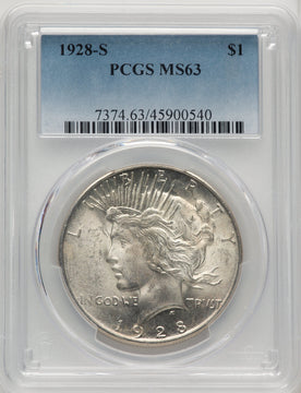 1928-S Peace Dollar PCGS MS63 (773593030)