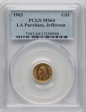 1903 G$1 JEFF Commemorative Gold PCGS MS64 (773879036)