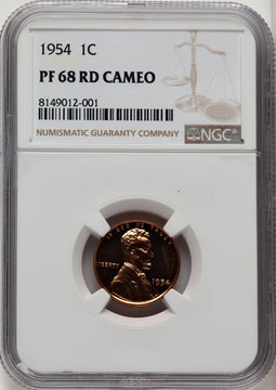 1954 1C CA Proof Lincoln Cent NGC PR68 (507053039)