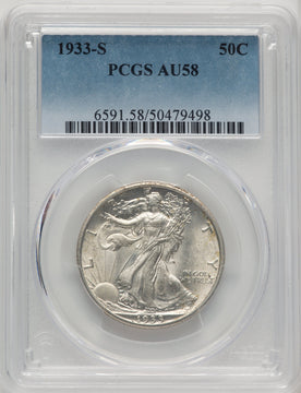 1933-S 50C Walking Liberty Half Dollar PCGS AU58