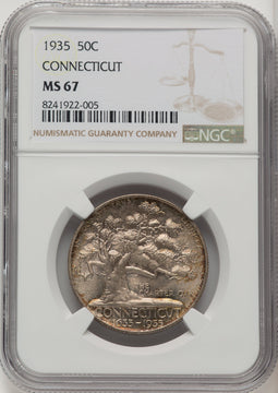 1935 50C Connecticut Commemorative Silver NGC MS67 (774090014)