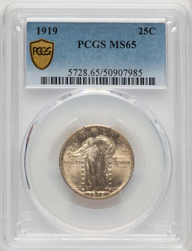 1919 25C Standing Liberty Quarter PCGS MS65