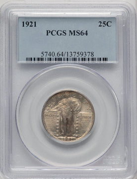 1921 25C Standing Liberty Quarter PCGS MS64